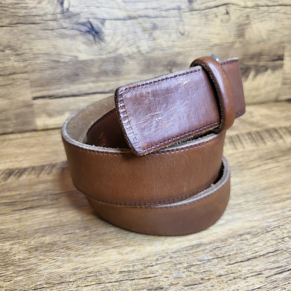 Kenneth Cole Tan brown leather adjustable belt sz 34 Mens - Picture 9 of 10